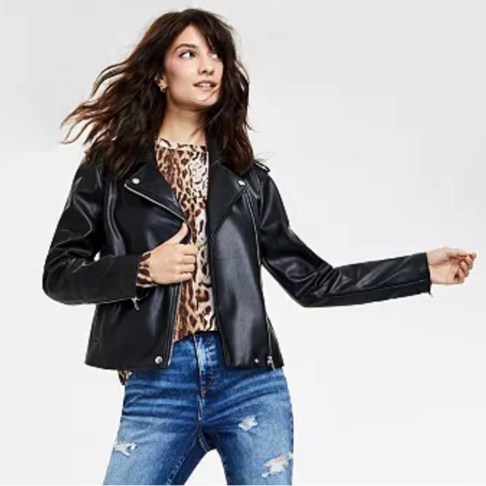 Faux Leather Biker Jacket